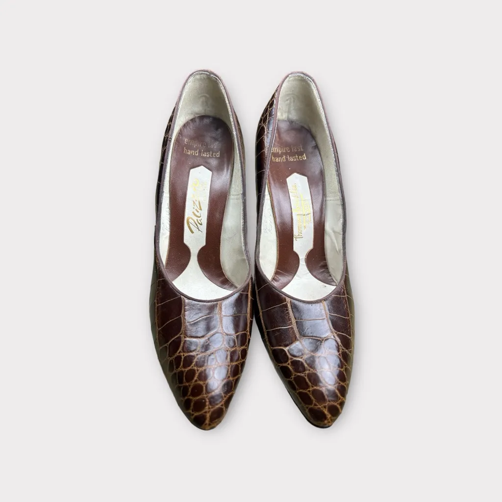 Palizzo Brown Croc‎ High Heels. Vintage Size 6A - Image 2