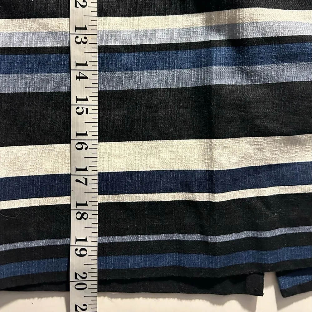 Banana Republic Navy Cream Striped Lined Pencil Skirt Size 0 - Image 6