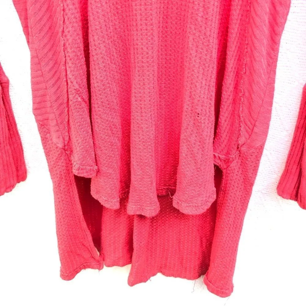 Free‎ People Distressed High Low Thermal Shirt - Image 5