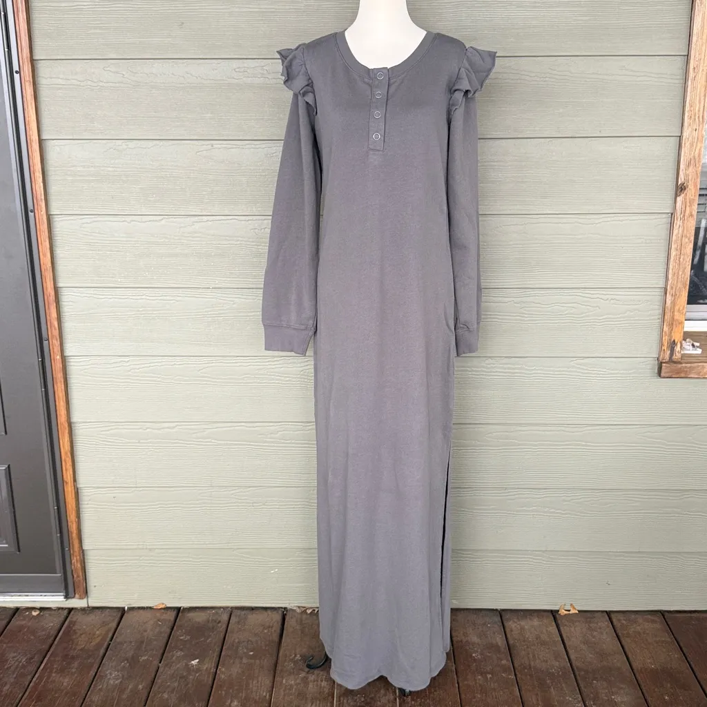 Z Supply Charcoal Ruffle Maxi Dress - Image 11