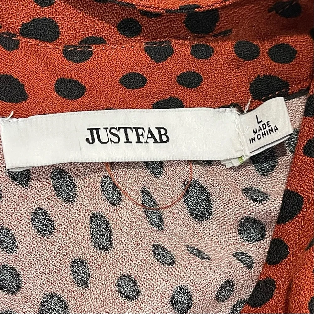 JustFab Puff Sleeve Choker Blouse Size L - Image 13
