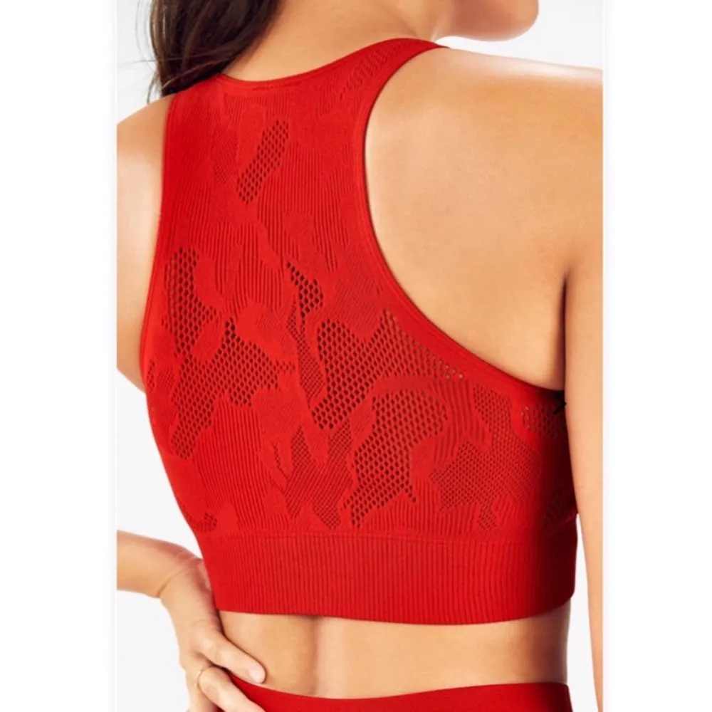 Fabletics Quinn SculptKnit® Sports Bra Size S Red NW Detailed Tag. $44.95 - Image 2