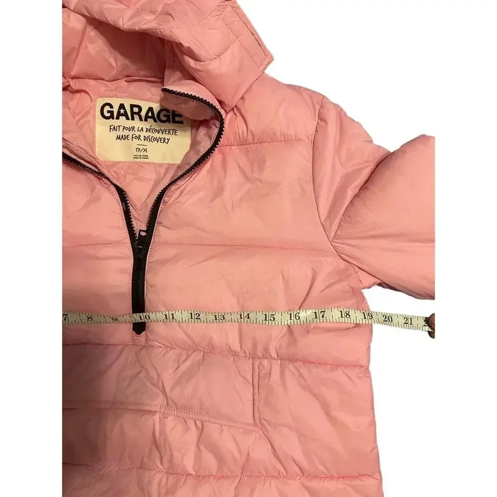 Garage Puffer Jacket Size XS Half Zip Pullover Ski Winter Warm Nylon Hooded - Image 5