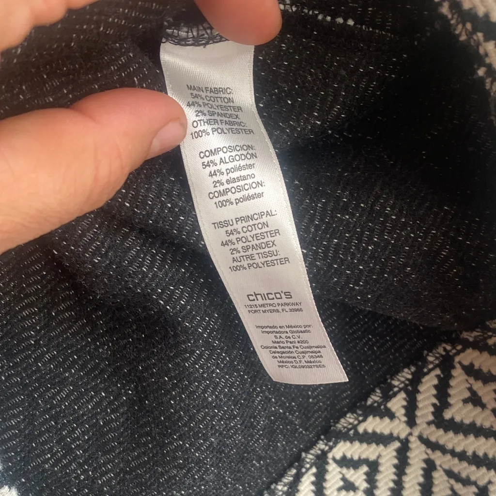 Chico's Monochrome Patterned Knit Top - Image 3