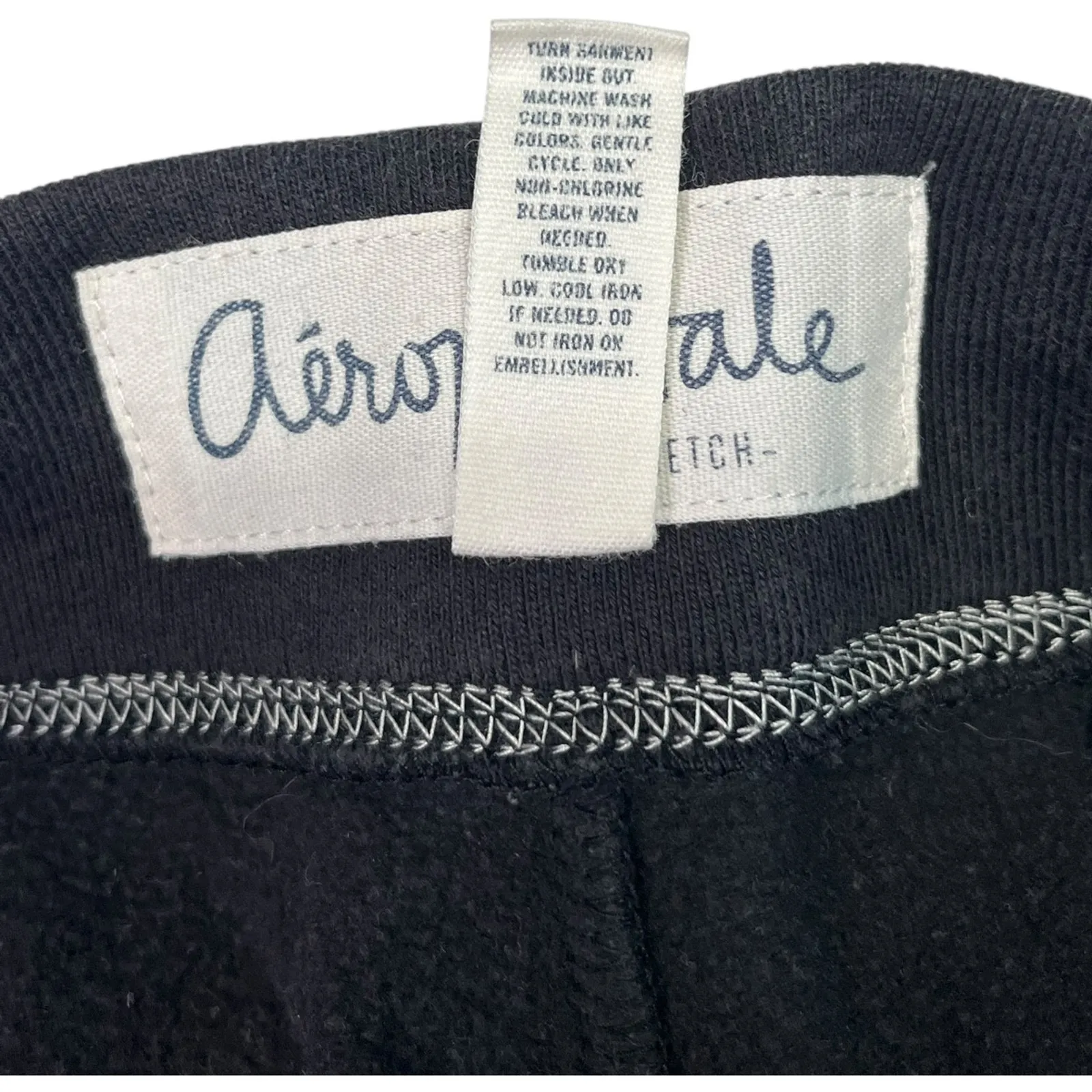 Aeropostale Sweatpants Womens Small Black Logo Spell Out Jogger Fleece Retro Y2K - Image 9