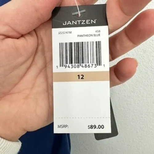 Jantzen Pantheon Blue One Piece Swimsuit Criss Cross Back Size‎ 12 NEW - Image 5