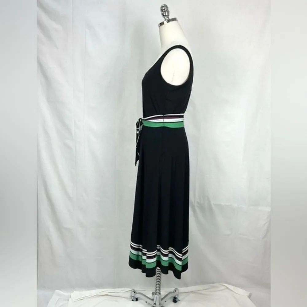 WHBM Black Sleeveless Tank Dress Border Stripe Sz XS White House Black Market - Image 5