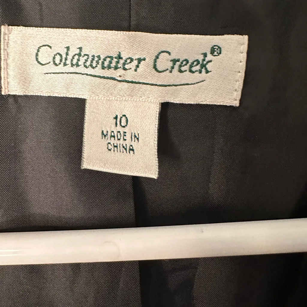 Coldwater Creek Jacket Women 10 Black Denim Ribbon Embellished SouthWestern - Image 6