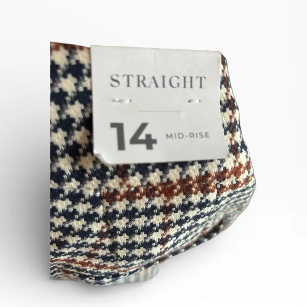 Lane Bryant Houndstooth Plaid Dress Pant Trouser Sz 14X27 Mid Rise Stretch NWT - Image 4