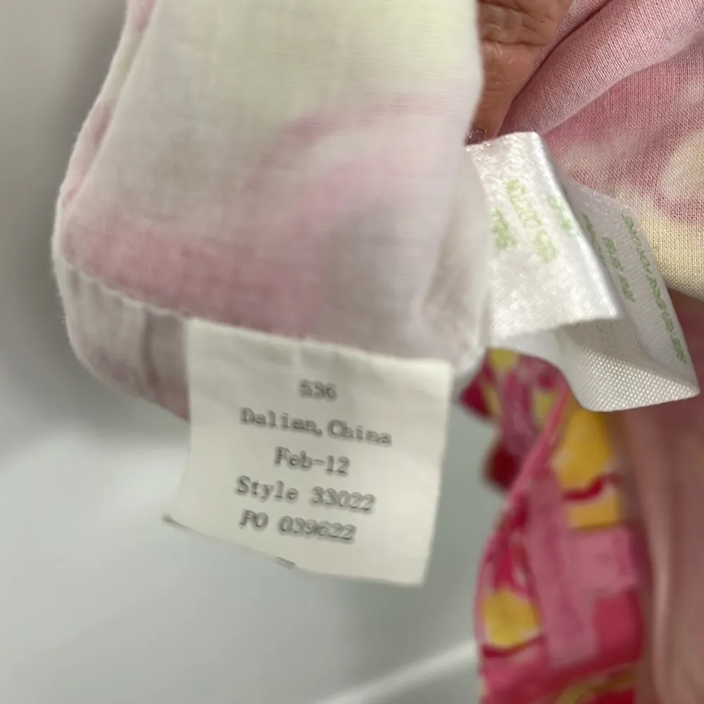 Lily Pulitzer Size 2 Pink and Yellow Floral Scalloped Hem Skirt - Image 10