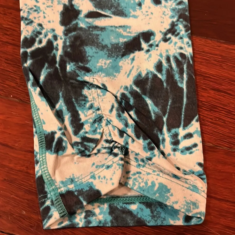 Calvin Klein | Cropped Yoga Pants Patterned XS Turquoise Black Blue - Image 6