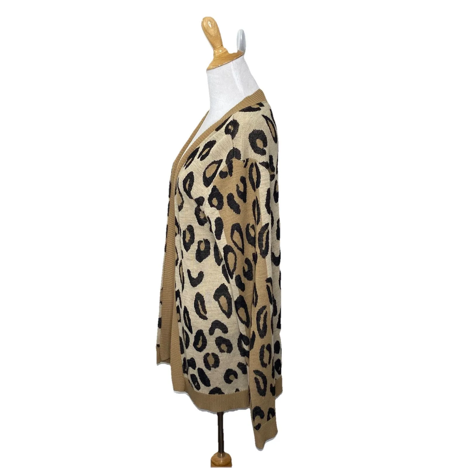 APT. 9 Leopard Print  Long Sleeve Open Front Cozy Cardigan Size Large Womens - Image 2