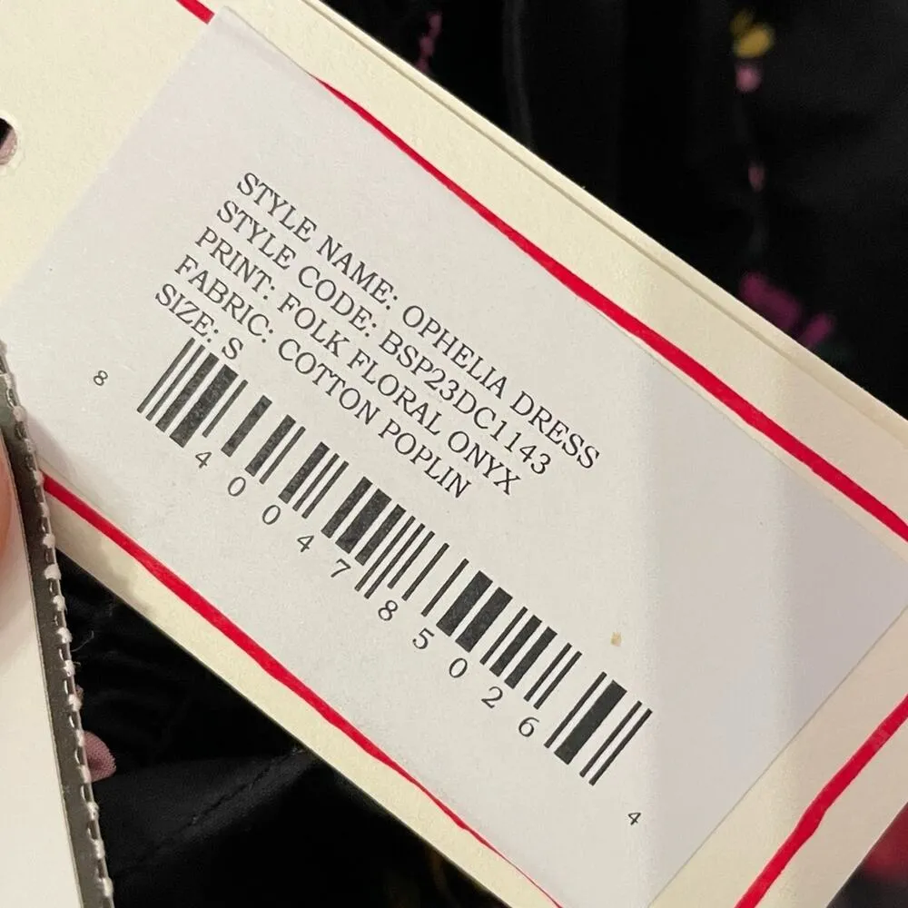 Banjanan Ophelia Floral Print Dress In Folk Floral Onyx Women’s Sz S Black - Image 7