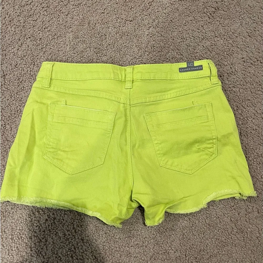 LC LAUREN CONRAD lime green denim shorts - Image 6