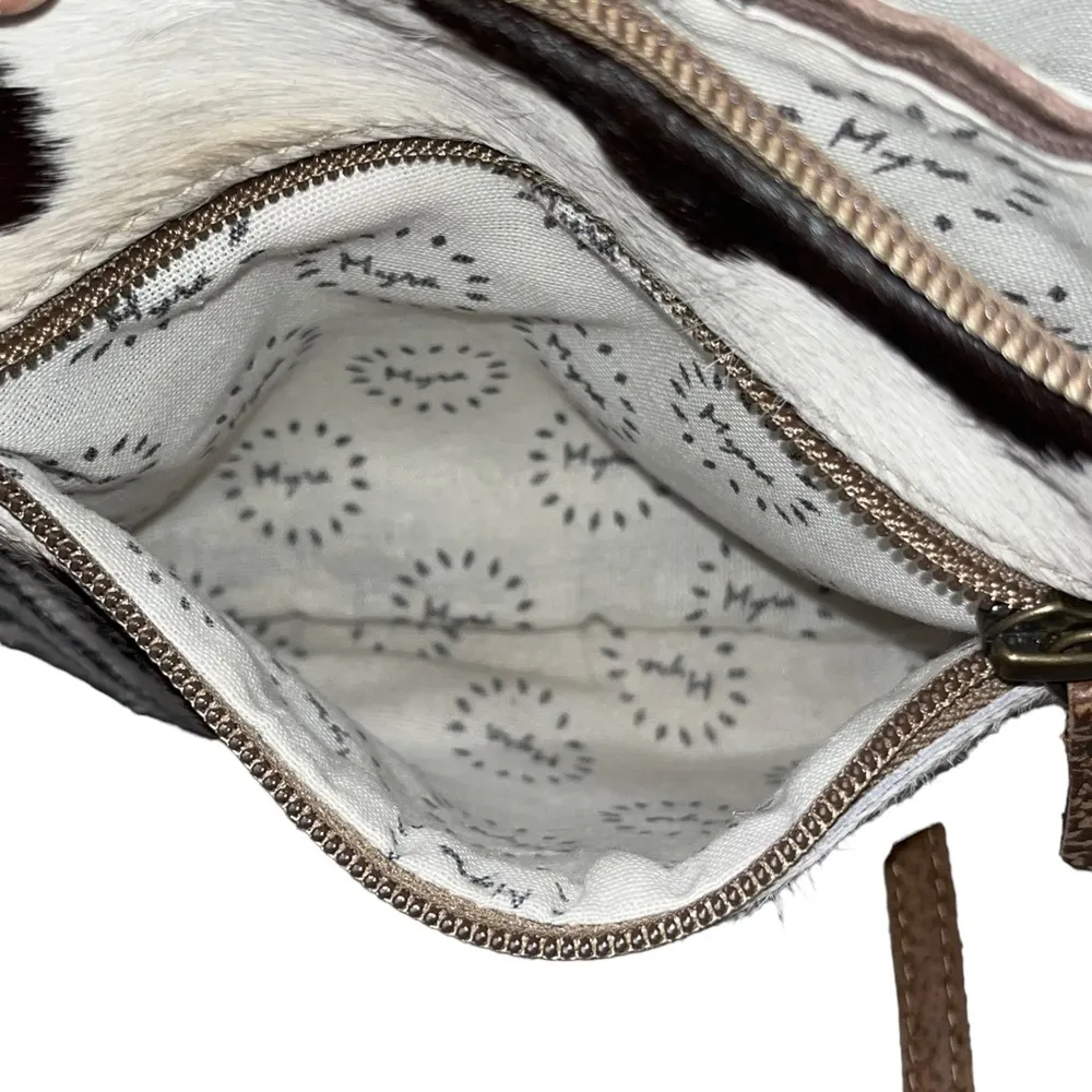 Myra Bag Mixed Media Staggering Crossbody Bag - Image 7