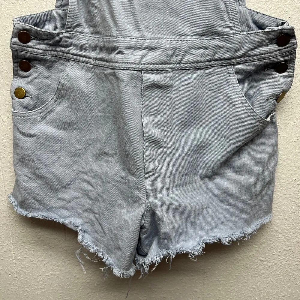 & Merci Cotton Denim Chic Coquette Cottagecore Shortalls Juniors Sz Medium - Image 5