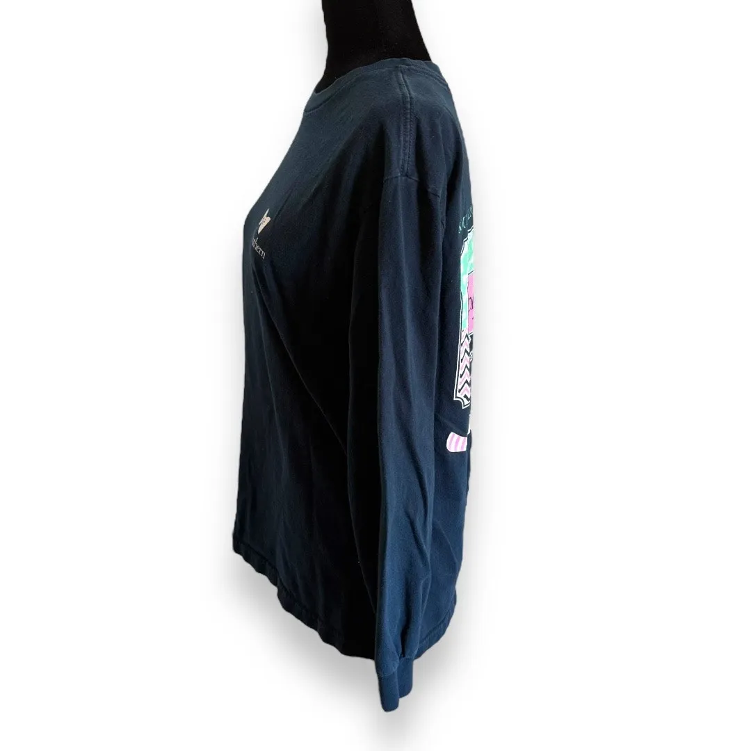 Simply Southern Womens‎ Tee Sz M Navy Blue Tie That Binds Us Preppy Crabs Whales - Image 5