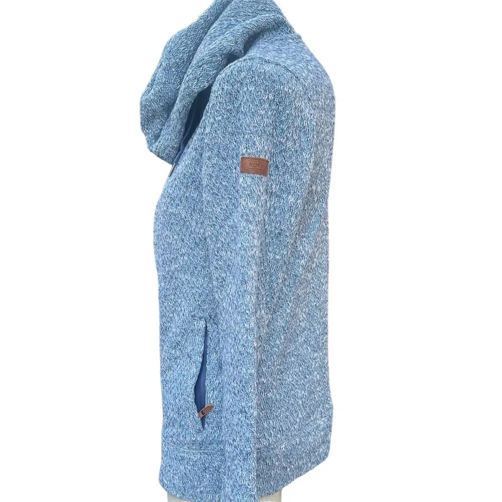 Roxy Women's Hooded Full Zip Fleece Jacket Blue Size M Casual Long Sleeve - Image 5
