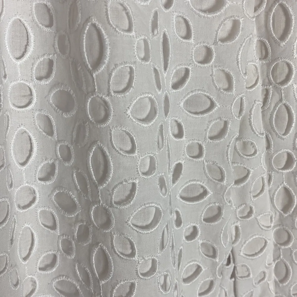 J. Crew white eyelet wide leg waist tie pants 6 NWT - Image 5