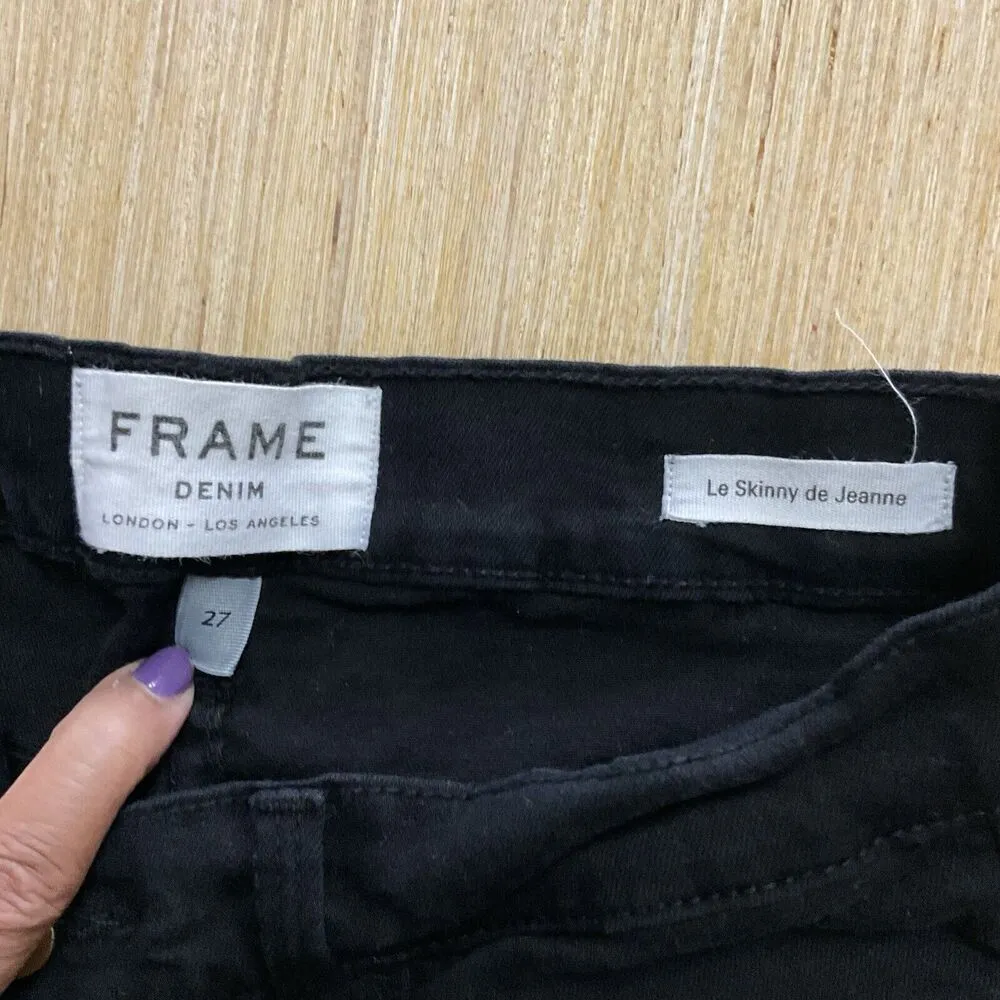 FRAME Le Skinny De Jeanne Jeans in Film Noir (Black) Size 27 - Image 4
