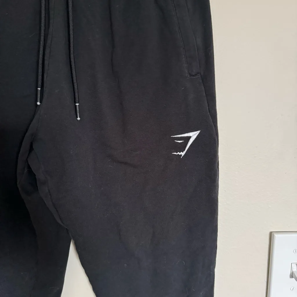 GymShark Womens Athletic Fit Running Training Sweat Pants Fleece Black Size S - Image 3