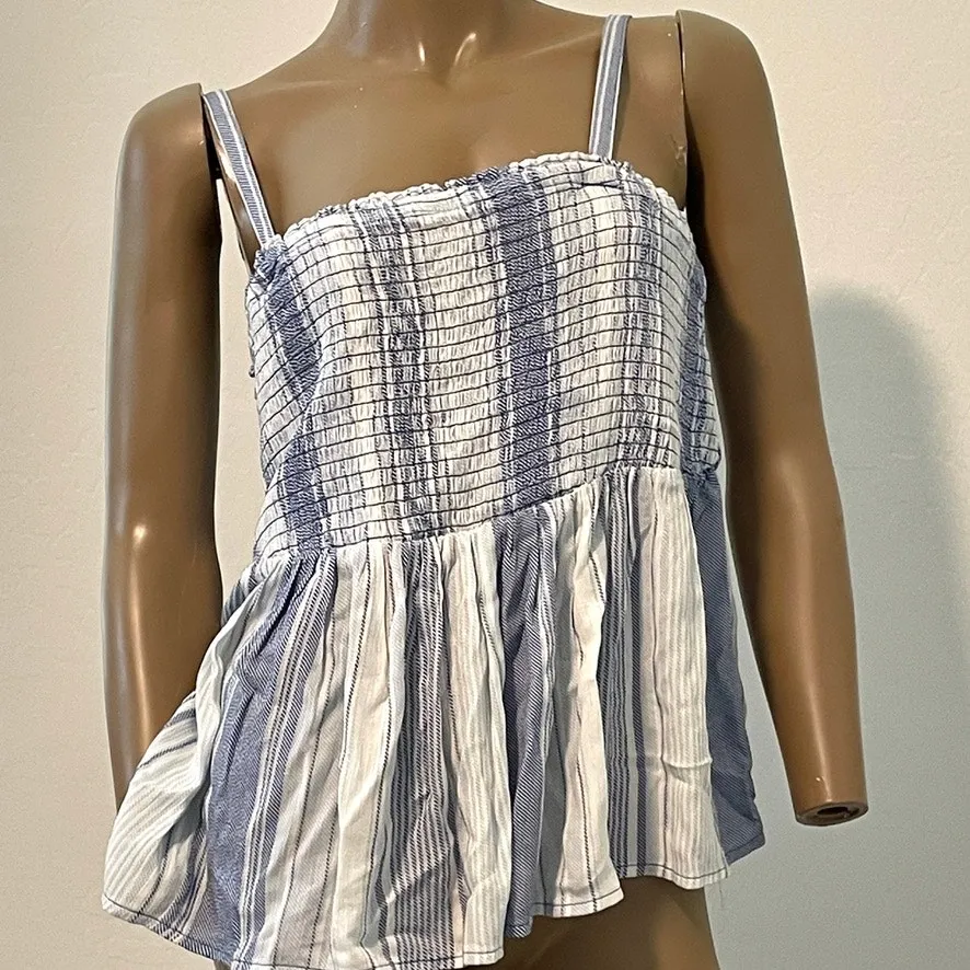Torrid 0 striped smocked gauze cami top blouse TS 1950 - Image 9