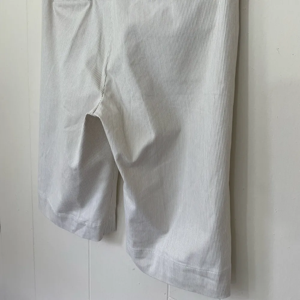 Sandro Beige Tan Pinstripe Twill Chino Bermuda Shorts ~ Women’s Size 6 - Image 8