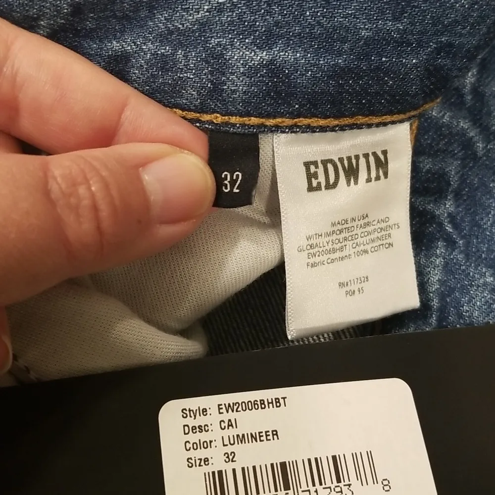 💕EDWIN💕 Cai High Waist Straight Leg Jeans Lumineer 100% Cotton Rigid 32 NWT Size undefined - Image 16