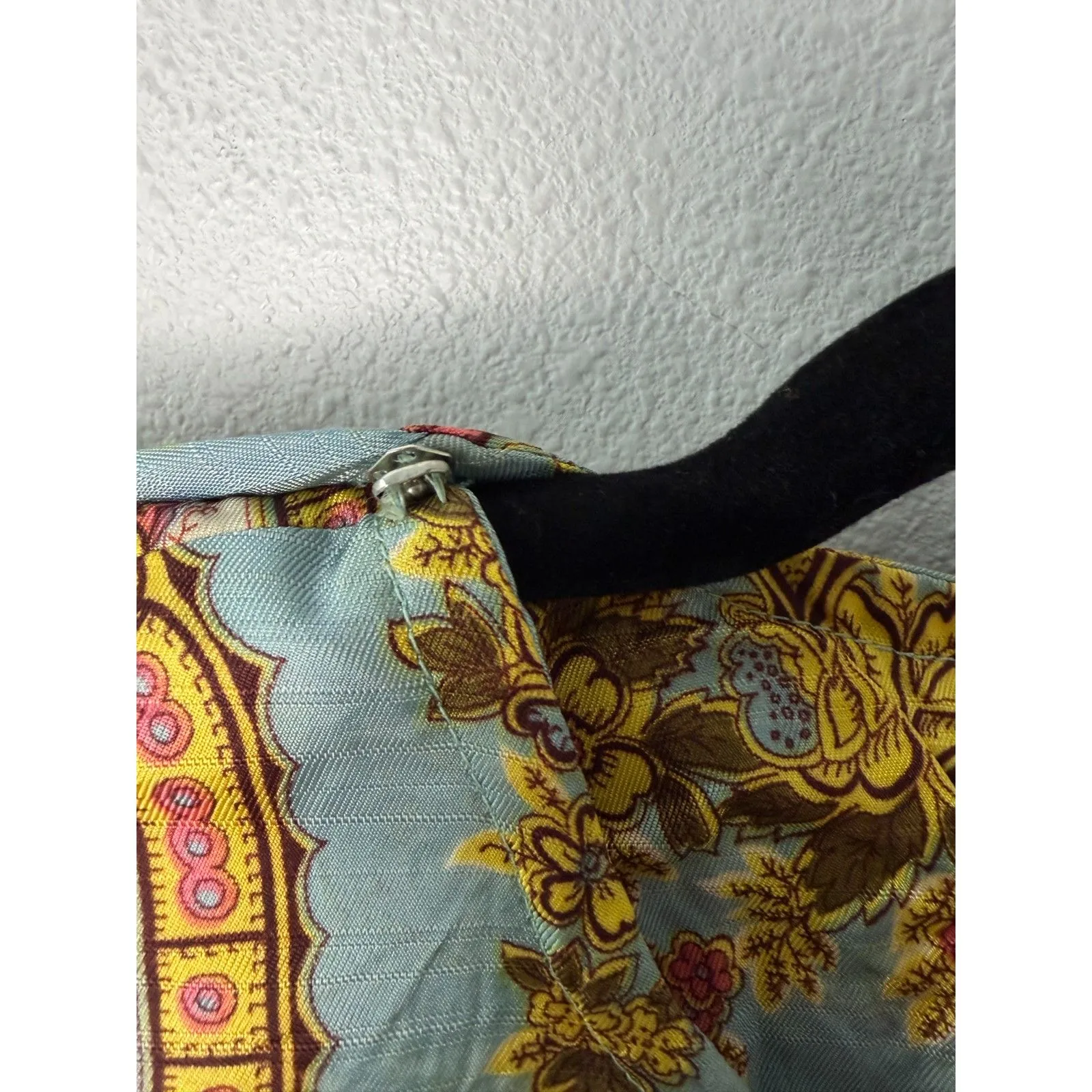 Diana Dean Julius Lonschein Vintage 1970s Floral Caftan Kaftan Dress One Size Green Size undefined - Image 6