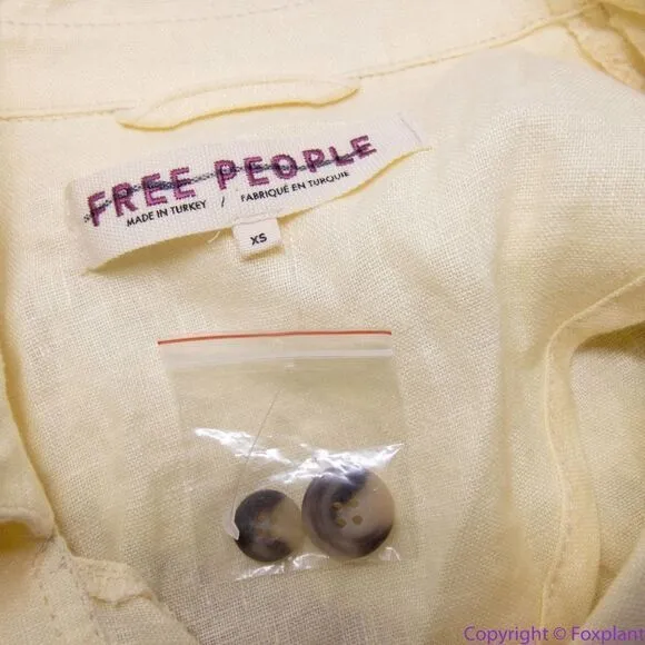 NEW Free People 100% Linen Crossover Back Bennie Crop Blazer, XS‎ - Image 9