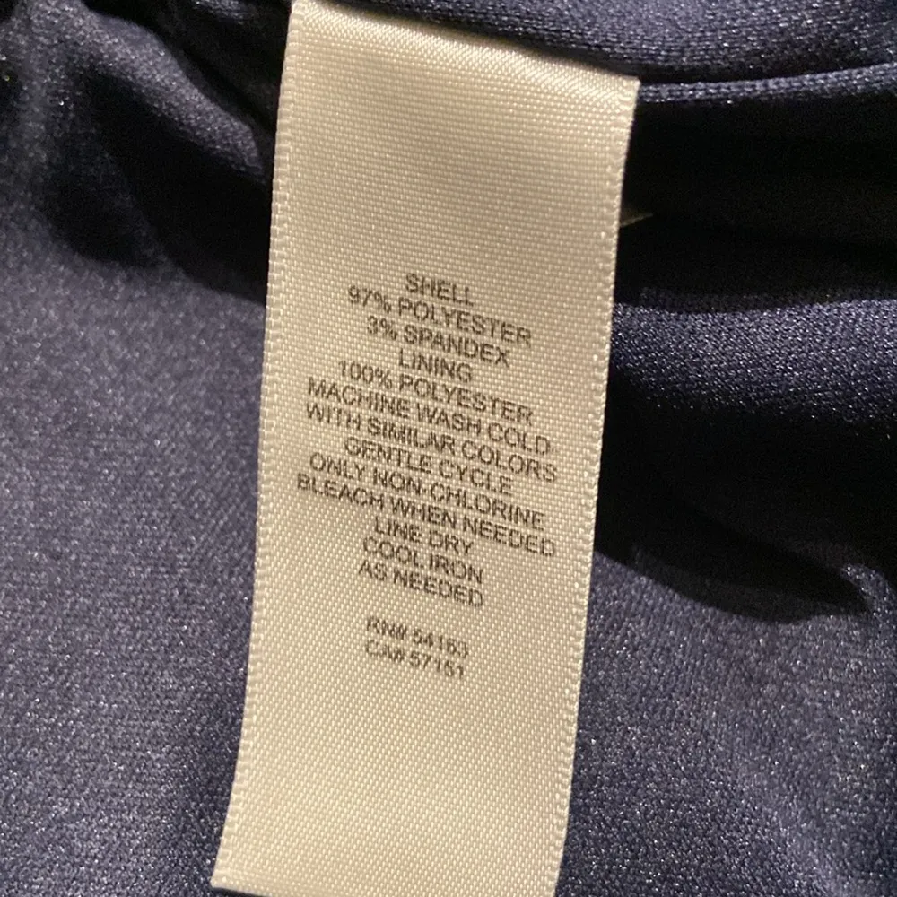 Eliza J Fit and Flare Skater Dress Navy White Polka Dot Bow Cut Out Back Sz 2 - Image 13