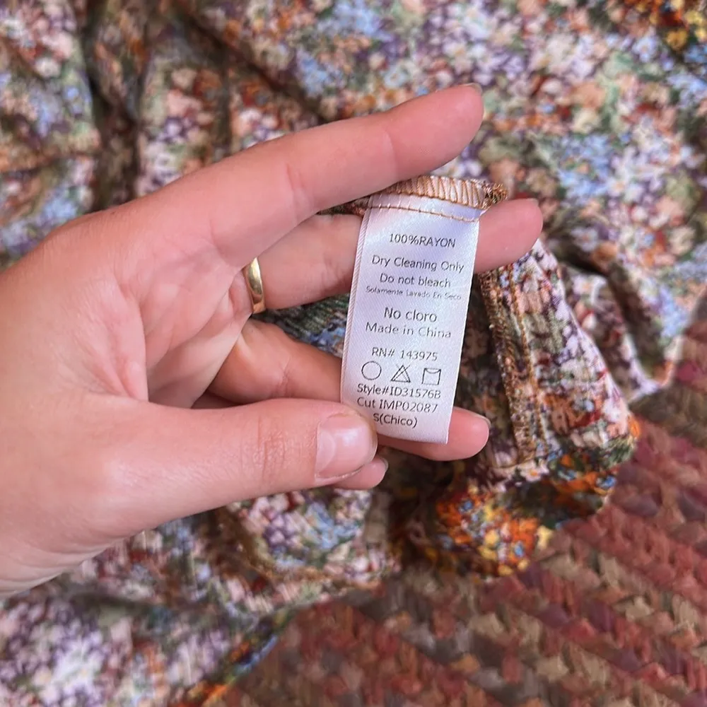 MICRO FLORAL PRINT BABYDOLL RUFFLE DRESS Orange - Image 6