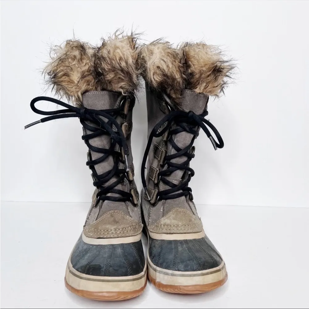 Sorel Joan of Arctic Winter Snow Boots Fur Trim Size 7 Women’s Tan Suede - Image 6