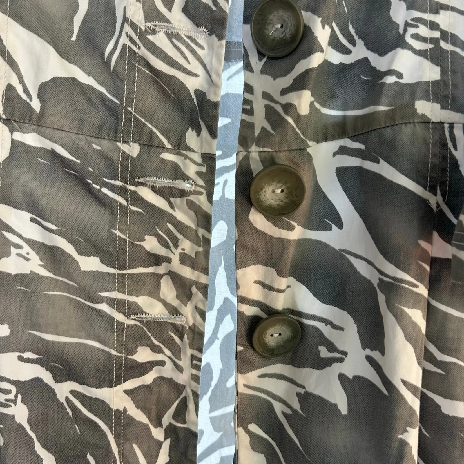 Keren Hart Women XXL Jacket Camo Light Weight 100% Cotton Side Seam Pockets Camo Gray Size 2X - Image 3