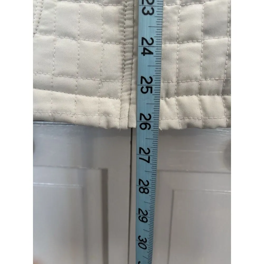 White Stag Cream/Brown Zip Up Quilted Jacket Logo Size M (8-10)‎ Lined Pockets - Image 5