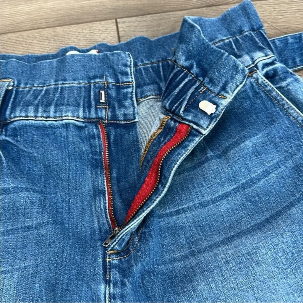 Alice + Olivia Rosemary High Rise Belted Stretch Blue Jean Shorts Size 31 - Image 6