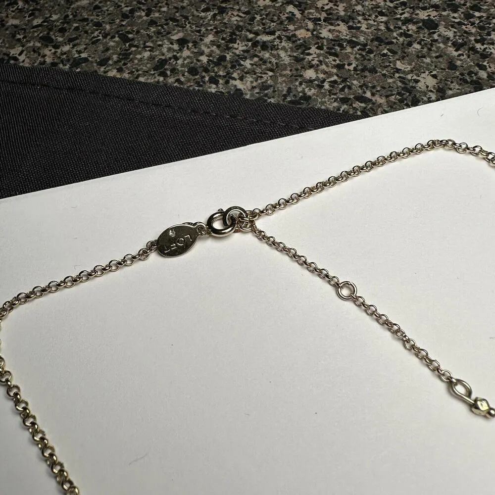 J. Crew Gold Tone Blue Green & Neutrals Necklace Adjustable Length - Image 5