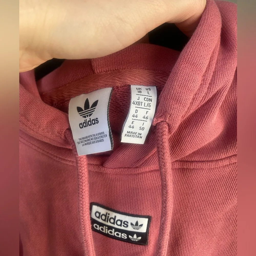Adidas Originals Pink Waist Length‎ Cropped Hoodie - Image 5