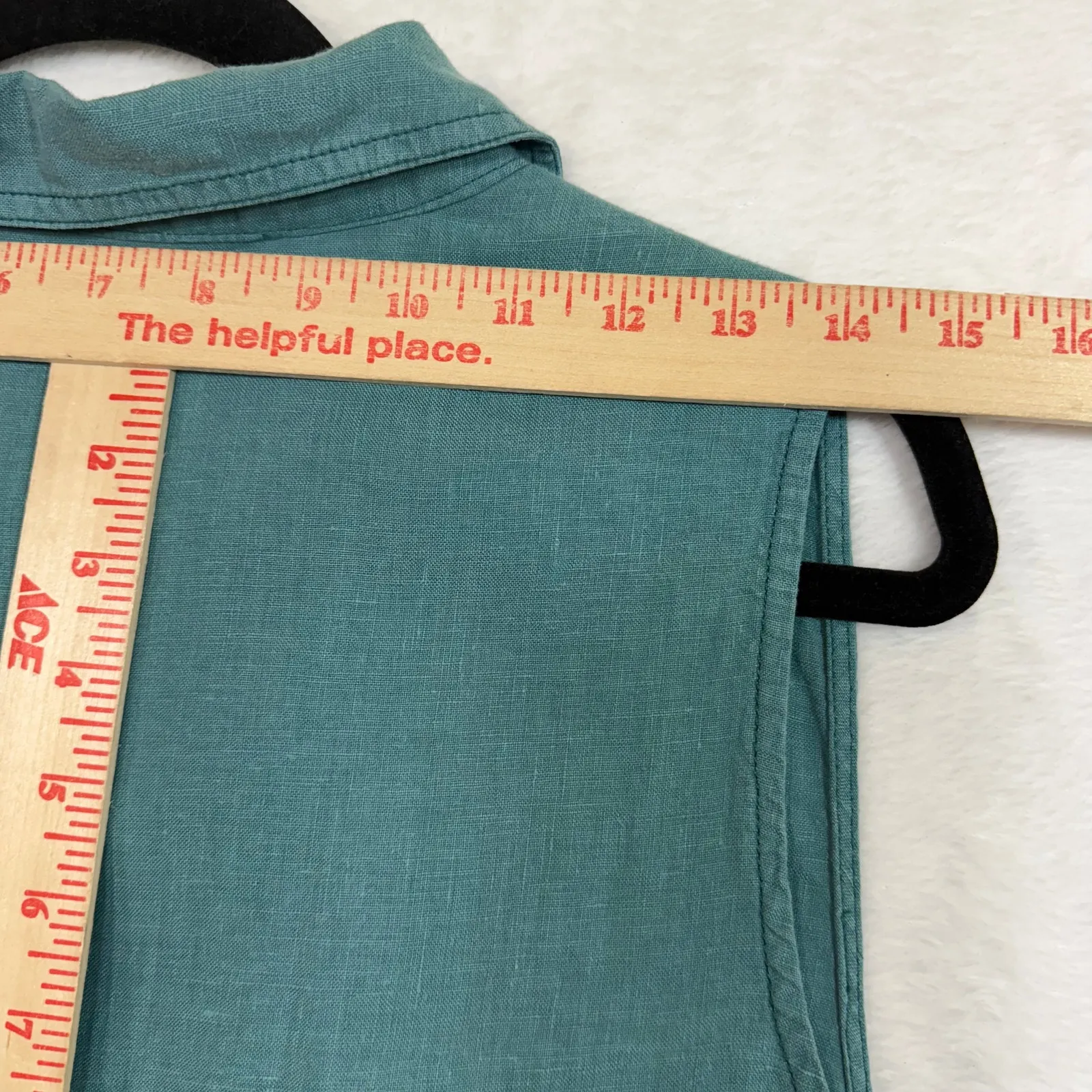 C&C California S Teal Blue Sleeveless 100% Linen Shift Dress Summer Beach Resort - Image 8