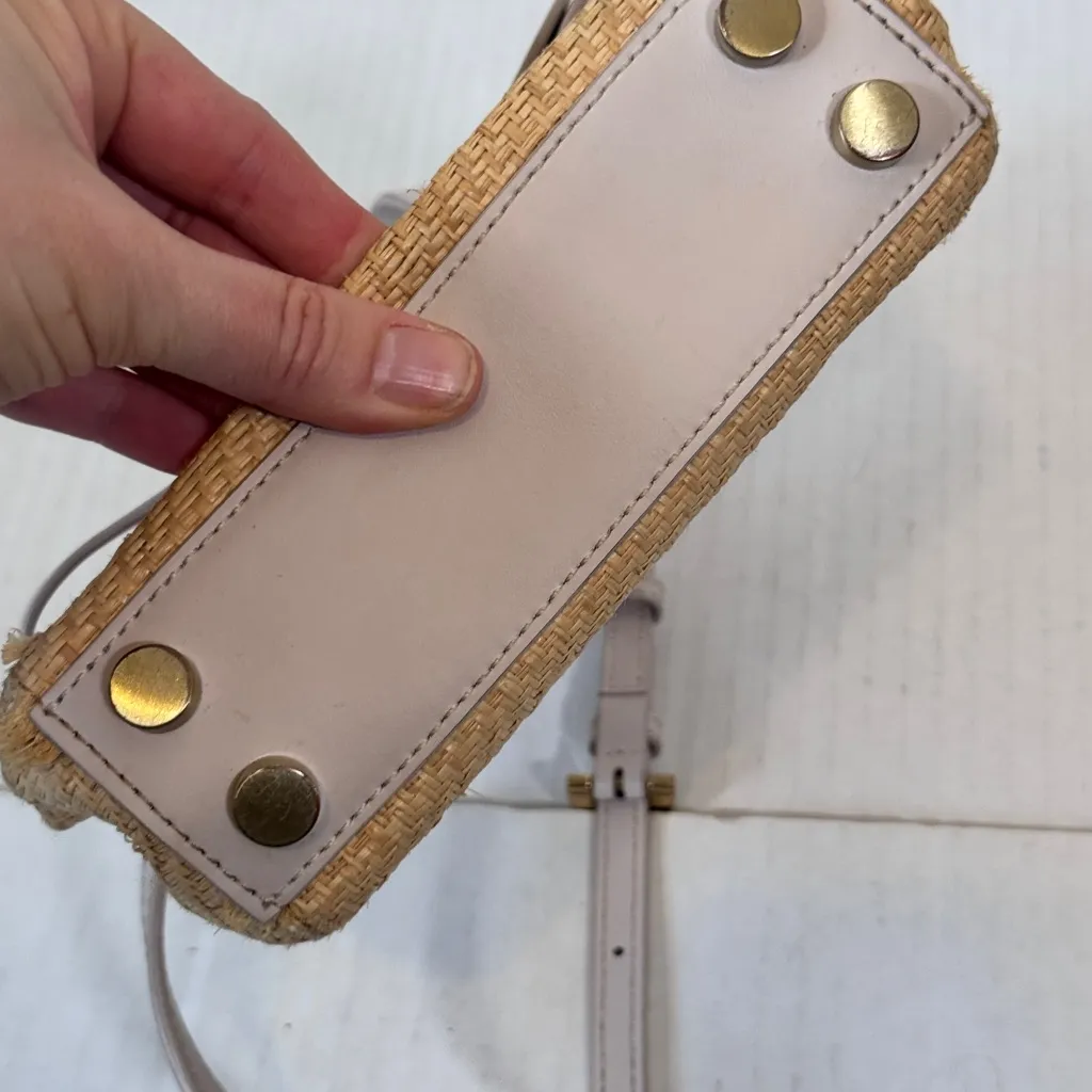 Zac Zac Posen Brigette Mini Crossbody Handbag Bag Purse Leather Raffia - Image 11