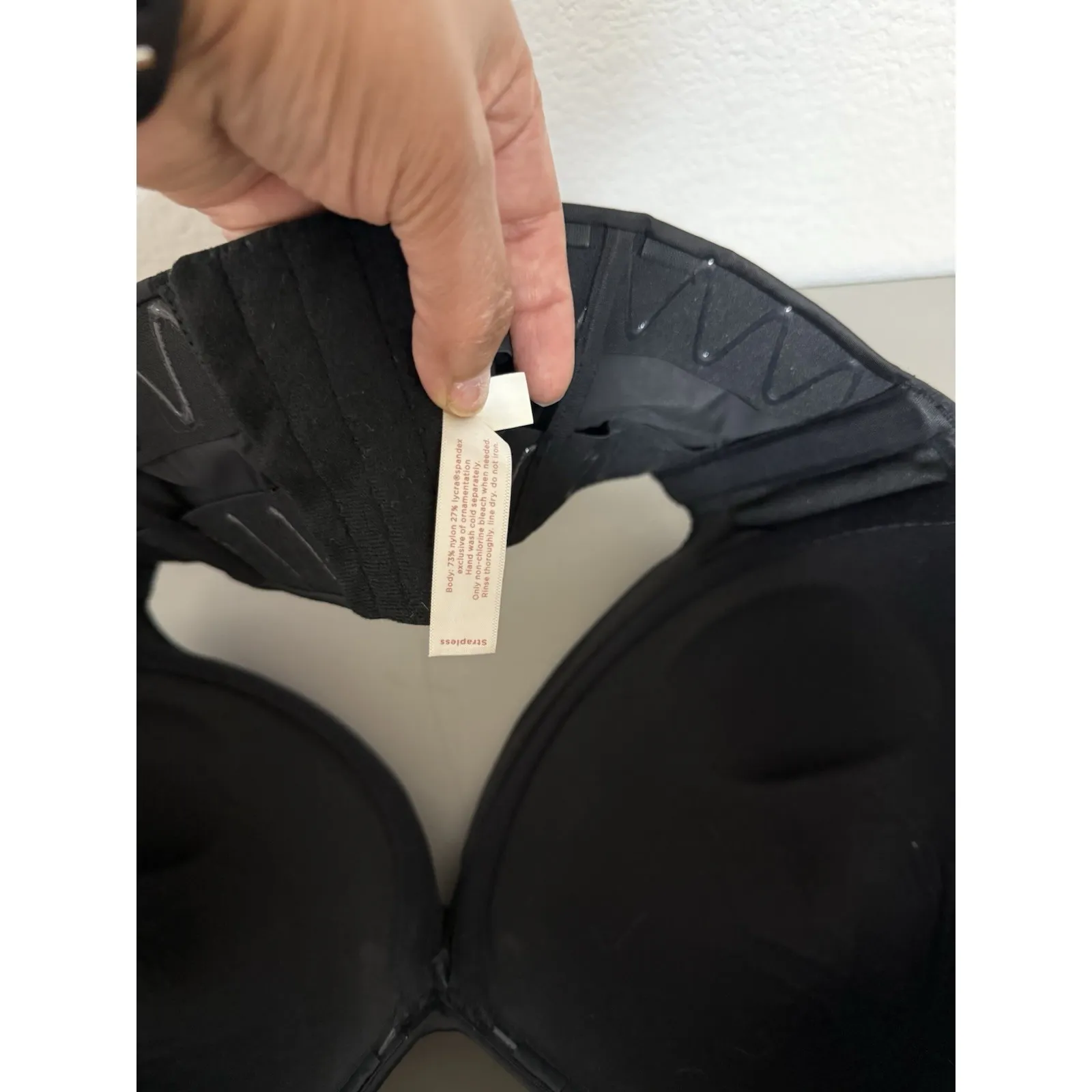 Cacique Women Bras Set (2) 38G Smooth Strapless Solid Beige Nude/Black Underwire - Image 9