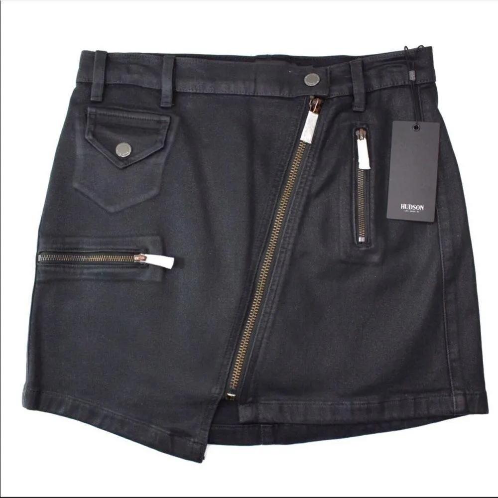 HUDSON High Rise Moto Denim Mini Skirt - Image 5