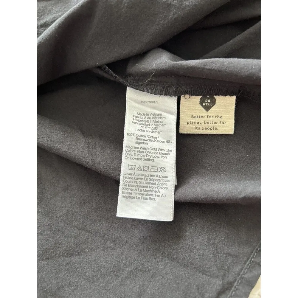 MADEWELL Halter Tiered Midi Lake Dress True Black Crinkle Cotton Poplin Size 00 - Image 14