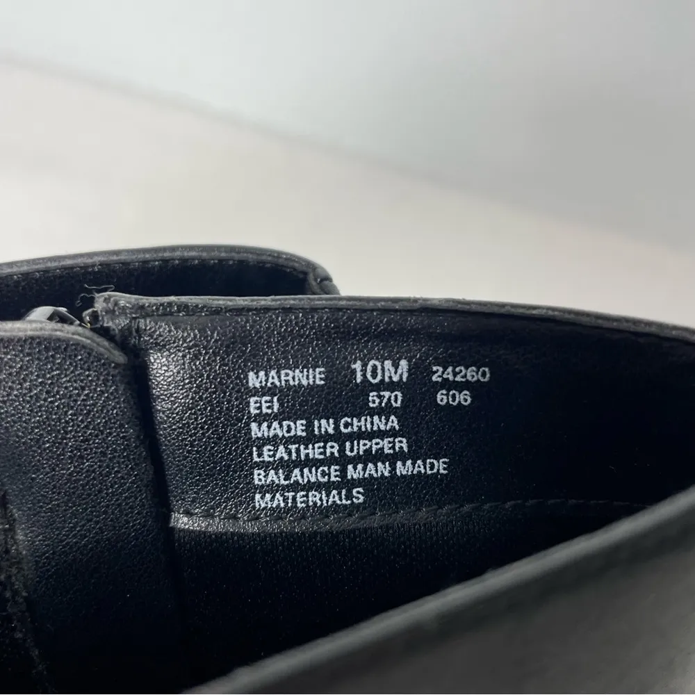 New Covington Marnie Black Leather Heel Ankle Boots size 10 - Image 9