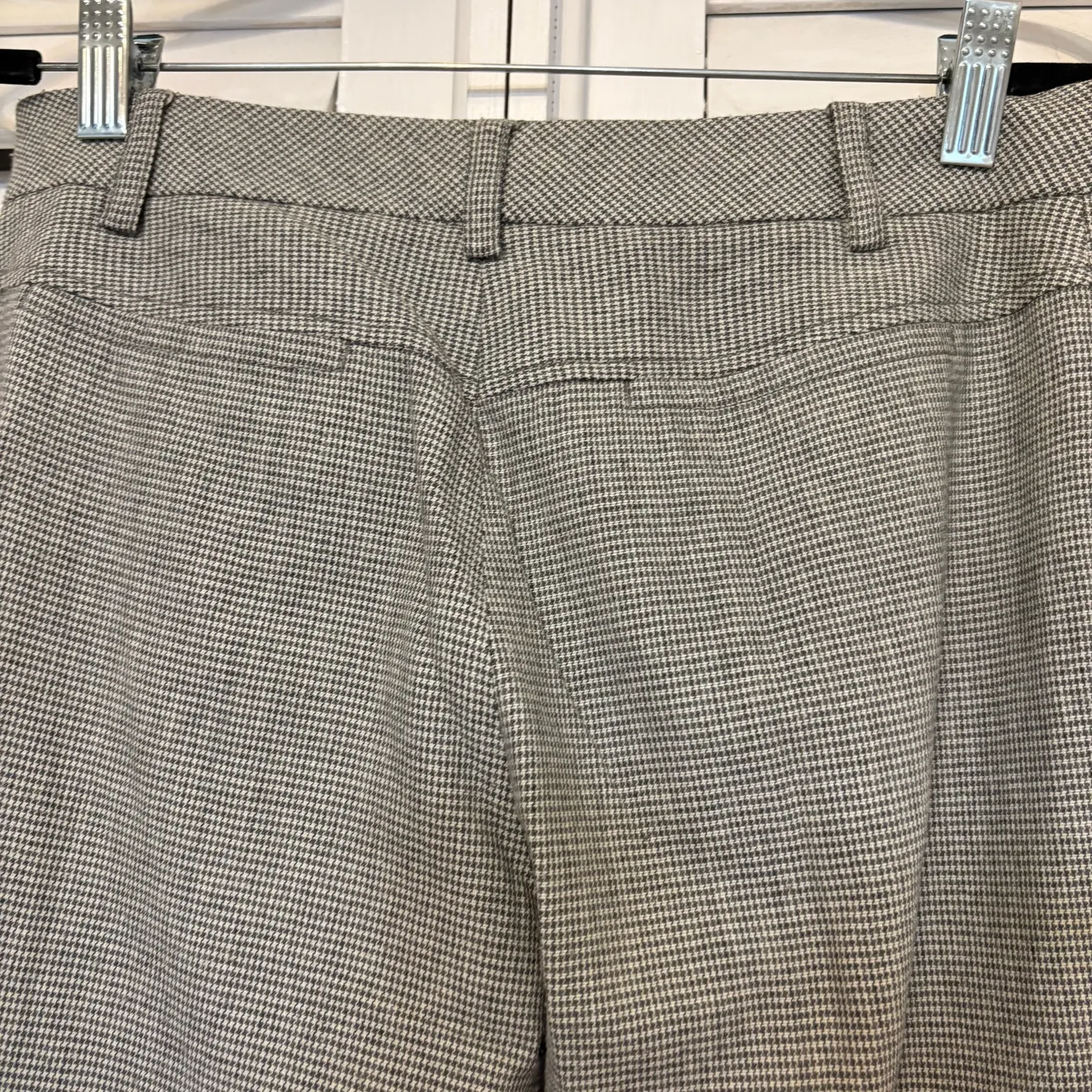 J. Crew Gray and White Houndstooth Print Wool Blend Dress Pants Size‎ 4 - Image 6