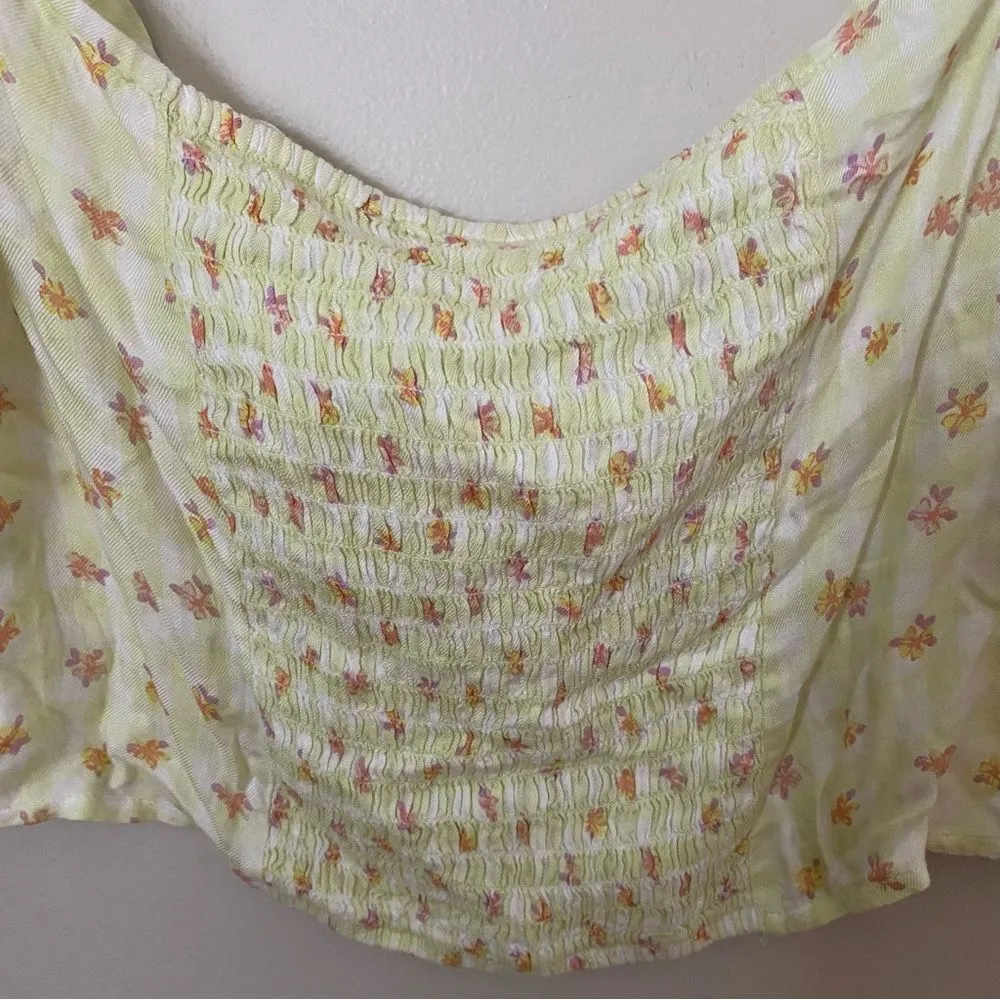 Abound Blouse Off-the-Shoulder Floral Print Top Tie Front Casual Neutral Trendy - Image 6