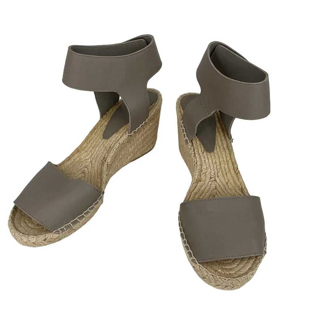 Vince Sophie Espadrille Sandals 10 Taupe 3.5" Wedge Heels - Image 10