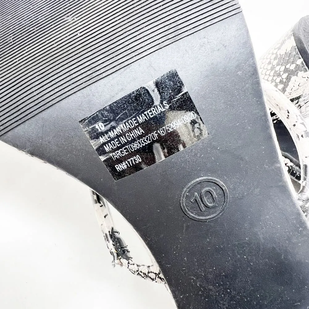 [A New Day] Snake Print Snakeskin Faux Leather Strappy Chunky Block Heels Sz 10 - Image 11