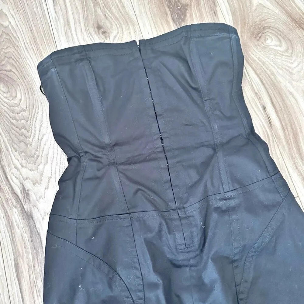 GUESS | Strapless Black Corset Dress Mini Lace Up Back Boning | Size Medium - Image 4