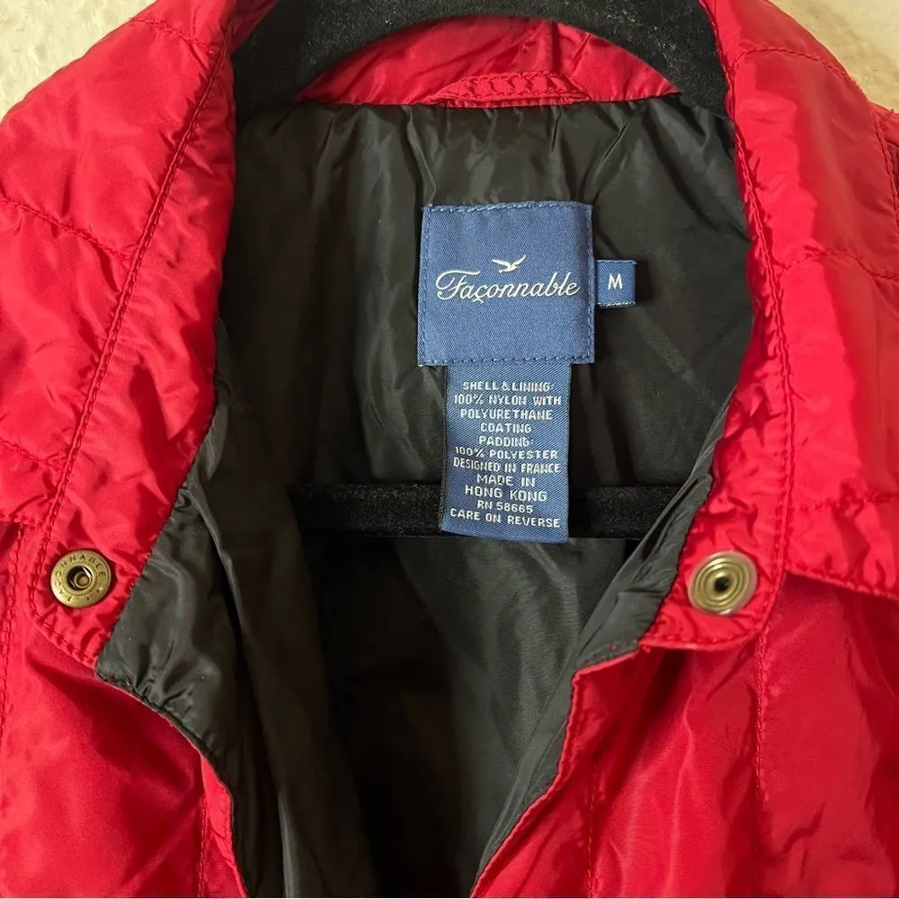 Faconnable Lightweight Quilted Jacket in Red Size Medium - Image 2